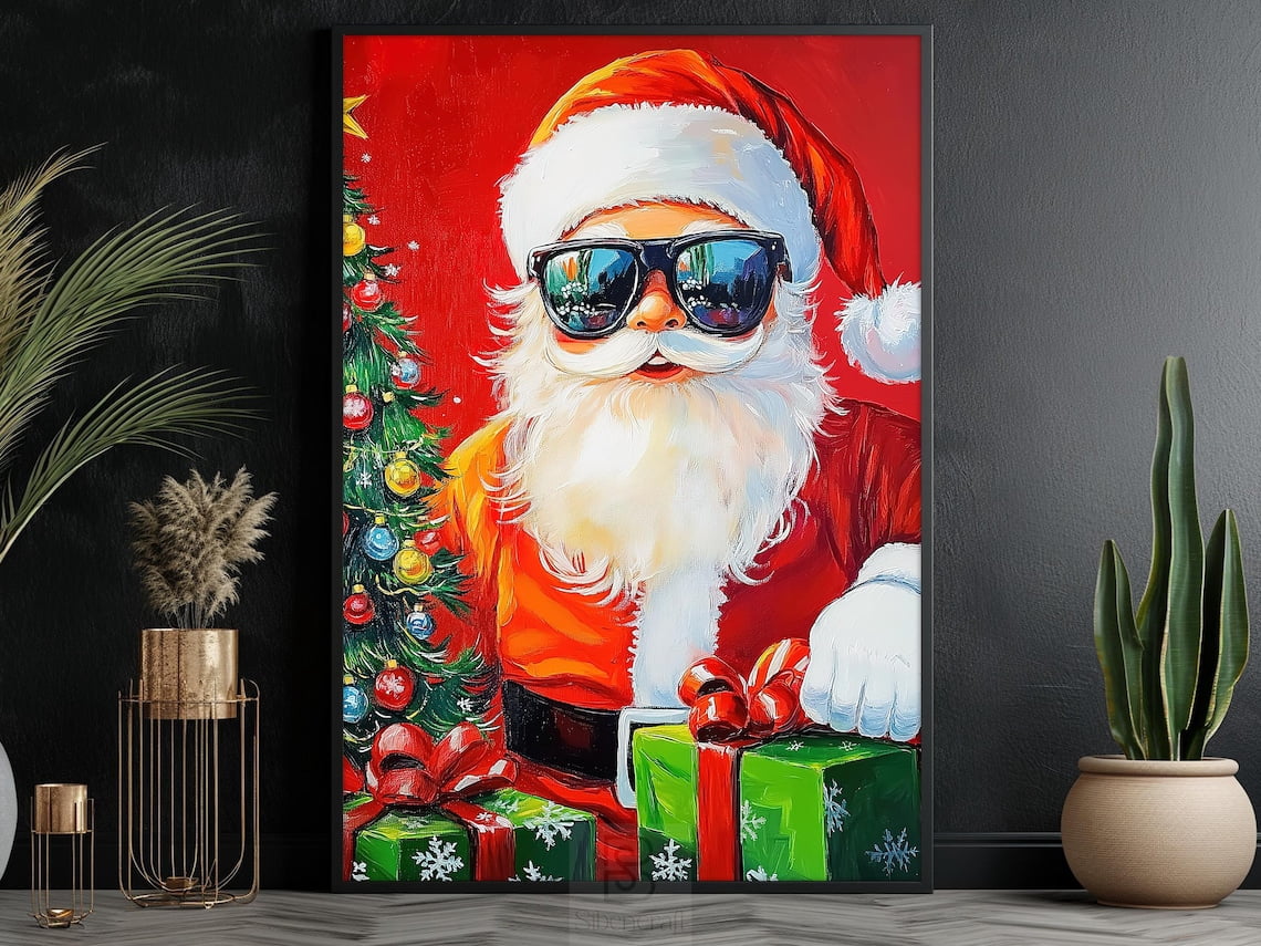 Santa Portrait Poster, Warm, Cottage Claus, Christmas, Cozy, Seasonal ...