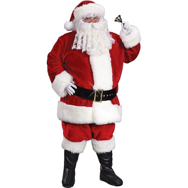 Santa Premium Plush Crimson Adult Suit - Walmart.com