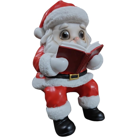 Santa Reading Book Light Up Figurine Table Decor for Home Bedroom Fireplace