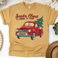thumbnail image 1 of Santa Red Truck Shirt | Rustic Country Style Graphic Tee for Holiday Fans, Gold, Size XL, 1 of 6