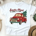thumbnail image 1 of Santa Red Truck Shirt | Rustic Country Style Graphic Tee for Holiday Fans, White, Size S, 1 of 6