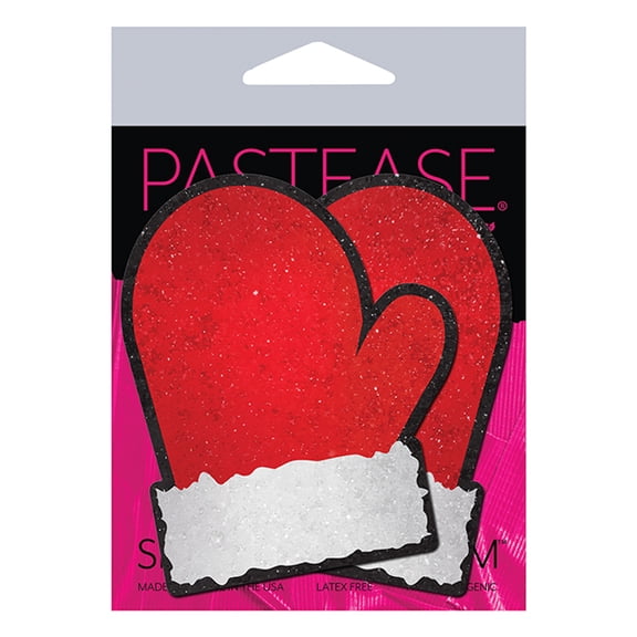Pastease Santa Mittens - Red/white O/s