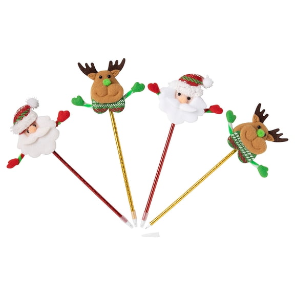 Santa & Reindeer Christmas Character Pens, Stationery, Christmas, 12 Pieces