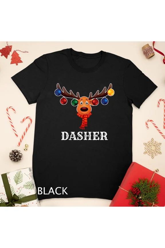 Santa Reindeer Dasher Xmas Group Costume Unisex Tshirt
