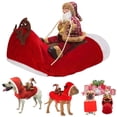 thumbnail image 1 of Santa Rider Pet Christmas Costume Adjustable Dog Outfit in Multiple Sizes, 1 of 10