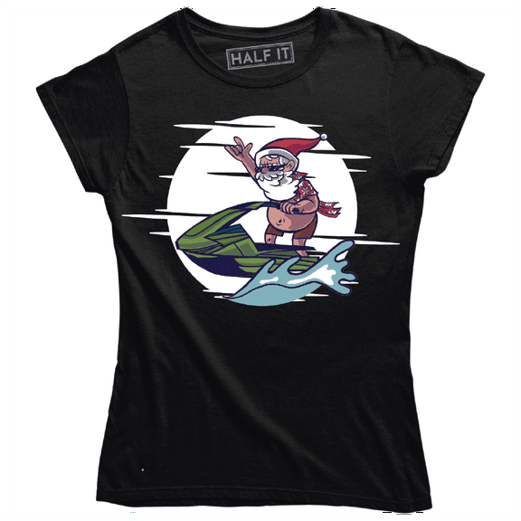 Santa Riding A Jet Ski With Summer Vacation Outfit Women's T-Shirt