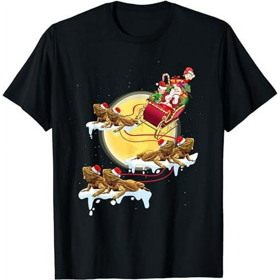 Santa Riding Bearded Dragon Christmas For Reptile Lover T-Shirt