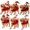 Santa Riding Dog Costume, 3D Claus Rider Saddle Pet Christmas Outfit ...