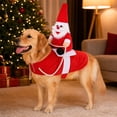 thumbnail image 1 of Santa Riding Dog Costume, Funny 3D Christmas Pet Outfit with Plush Santa Rider & Reins for Holiday Party, Photos and Pet Cosplay，Xl, 1 of 5