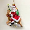 thumbnail image 1 of Santa Riding Reindeer Glass Christmas Ornament, 1 of 3