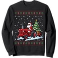 thumbnail image 1 of Santa Riding Tractor Merry Christmas Funny Ugly Christmas Sweatshirt, 1 of 8