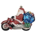 thumbnail image 1 of Santa Riding on Motorcycle Polish Glass Christmas Ornament Cycle Tree Decoration, 1 of 1