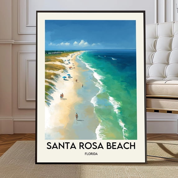 Walmart Santa Rosa Santa Rosa Beach Florida Poster Print, 30A Coastal Wall Art, Emerald ...