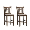 thumbnail image 1 of Santa Rosa Medium Brown 24 Inch Lattice Back Counter Chair-Set of 2, 1 of 9