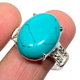 thumbnail image 1 of Santa Rosa Turquoise & Marcasite 925 Sterling Silver Ring Adjustable (4), Gemstone Jewelry, Birthday Gift, Christmas Gift, 1 of 1