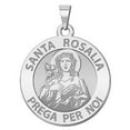 thumbnail image 1 of Santa Rosalia Religious Medal - 1 Inch Size of a Quarter -Sterling Silver, 1 of 4