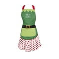 thumbnail image 1 of Santa's Helper Cotton Ruffle Apron 28.5 x 26 Christmas Holiday Red and Green, 1 of 5