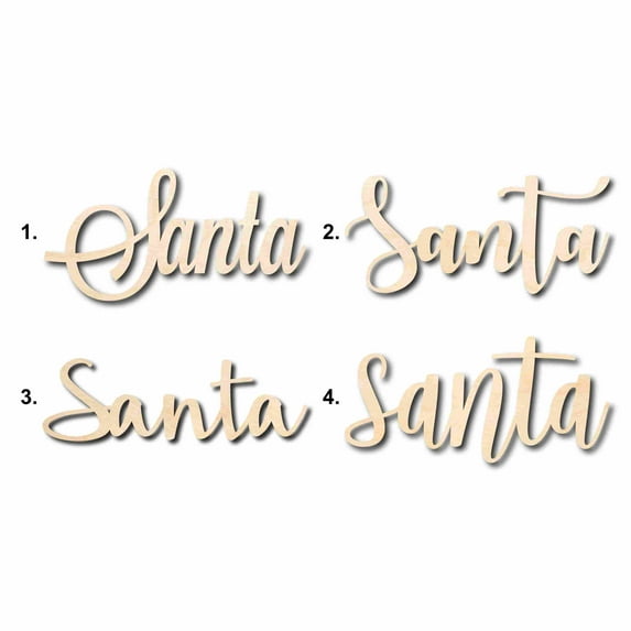 Santa Sign Unfinished Wood Cutout Home Decor DIY Option 3- 16" Wide / 1/4"