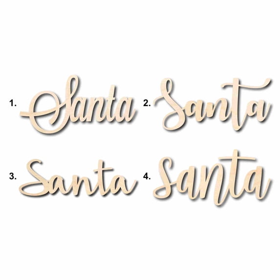 Santa Sign Unfinished Wood Cutout Home Decor DIY Option 4- 20" Wide / 1/8"