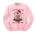 thumbnail image 1 of Santa Skeleton Dead Inside Sweatshirt Unisex Large Pink, 1 of 5