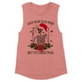 thumbnail image 1 of Santa Skeleton Dead Inside Women's Muscle Tank Large Desert Pink, 1 of 5