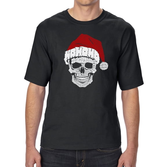 Santa Skull - Men's Tall and Long Word Art T-Shirt