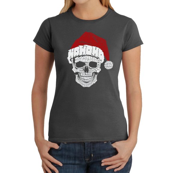 Santa Skull - Women's Word Art T-Shirt