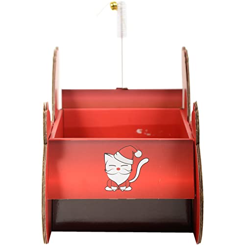 Santa Sleigh Cat Scratcher Christmas Cat Scratcher with Santa Hat and