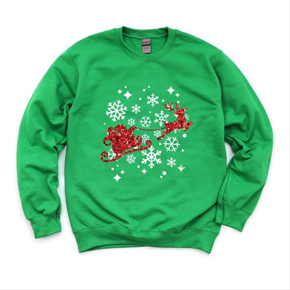 Santa Sleigh Glitter - Women's Sweatshirt