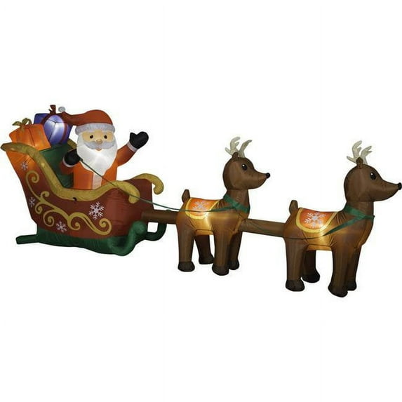 Santa & Sleigh Toy, Brown - 5 x 13 x 3 ft.