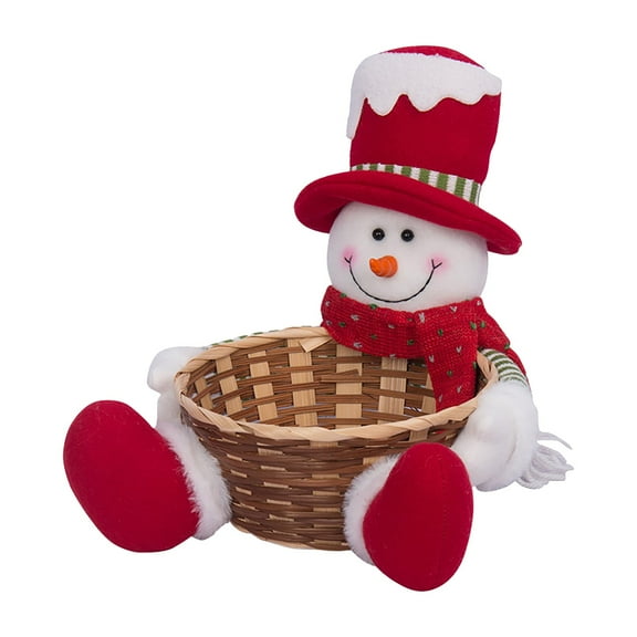 Santa Snowman Cloth Candy Basket - Creative Design, Artistic, Suitable for Corridor/Living Room/Bedroom/Office Decor, Perfect Gift for Christmas/Birthday/Mother's Day
