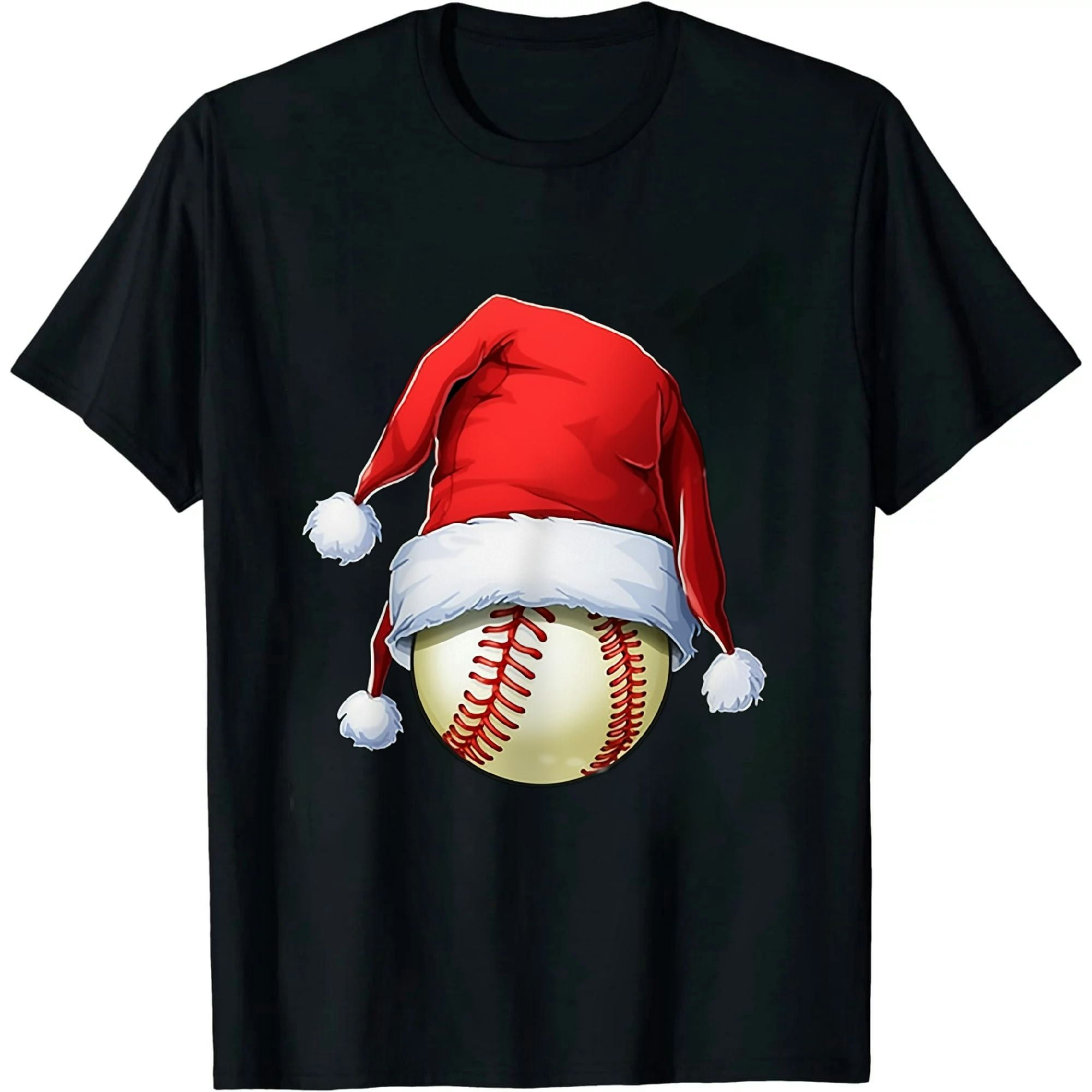 Santa Sports Design For Men Boys Christmas Baseball Player TShirt