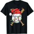 thumbnail image 1 of Santa Sports Design For Men Boys Christmas Baseball Player T-Shirt, 1 of 6