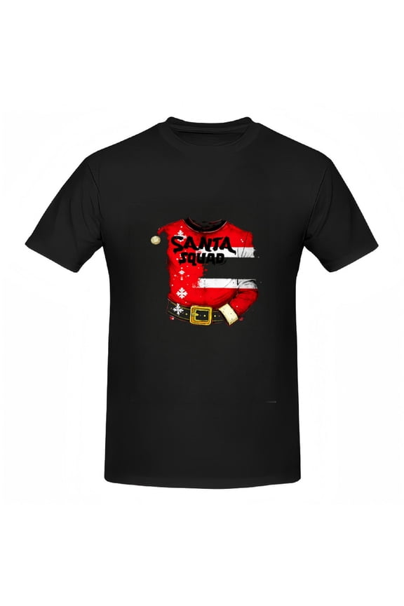 Unisex Santa Squad - Christmas Graphic Tee, Black, Short Sleeve
