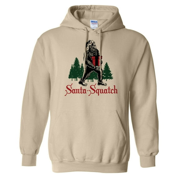 Santa-Squatch Hoodie Sweatshirt Unisex Medium Sand