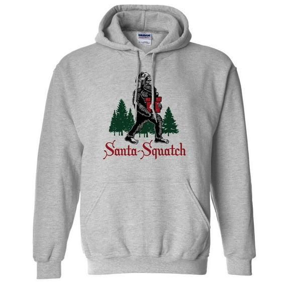 Santa-Squatch Hoodie Sweatshirt Unisex X-Large Grey