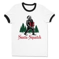 thumbnail image 1 of Santa-Squatch Ringer Tee Shirt Unisex Medium White/Black, 1 of 5