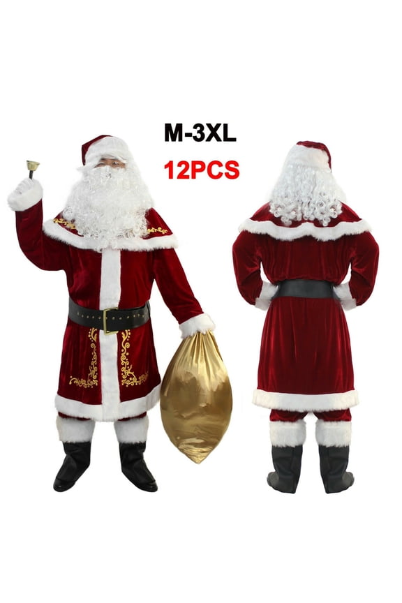 Santa Suit Adult Costume 12PC -XL