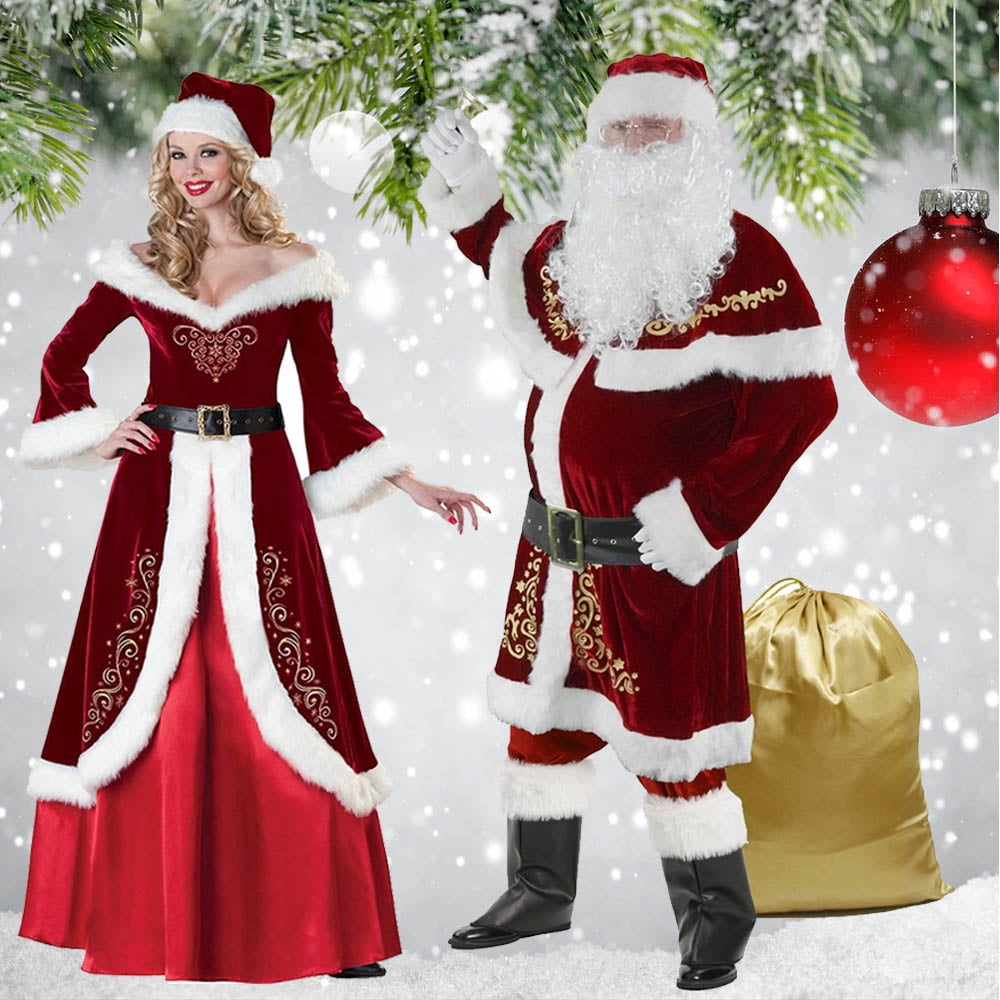 Niction 12 pcs Santa Suit%カラマツメChristmas Deluxe Velvet Adult