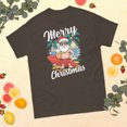 thumbnail image 1 of Santa Surfing Christmas In July Summer Hawaiian Christmas Graphic classic tee (Dark Chocolate, 2XL), 1 of 4