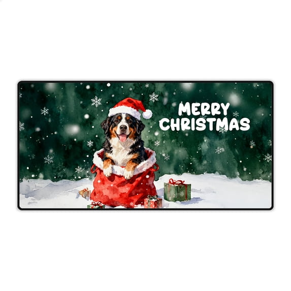 Santa Surprise Gift Bernese Mountain Dog Merry Cheerful Christmas Desk Mat Full Keyboard Mouse Pad Berner Lover Gifts Large Mousepad - 12021