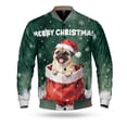 thumbnail image 1 of Santa Surprise Gift Pug Merry Cheerful Christmas All Over Print 3D Baseball Jacket Dog Lover Gifts Bomber Jacket Softball - 12021, 1 of 6
