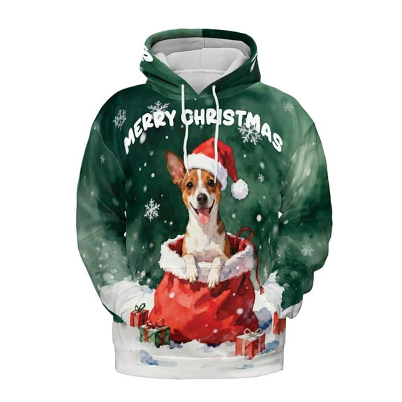 Santa Surprise Gift Toy Fox Terrier Merry Cheerful Christmas All Over Print 3D Hoodie Unisex Merch Hoodies Dog Lover - 12021
