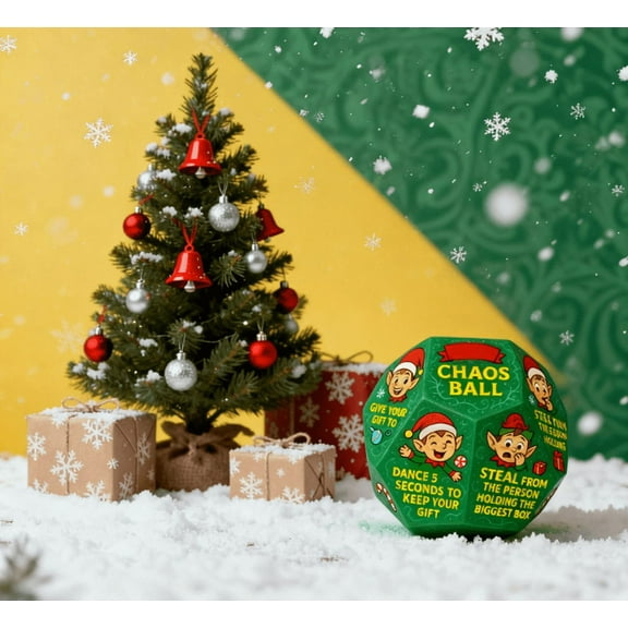 Gift Box 2026 New Santa Swap Exchange Dice,Christmas Exchange Dice Game, Exchange Dice Game, 12 Different Sides,3 * 3 * 3in High-Density Food-Grade Pu Material,Christmas Group Game 1PCS