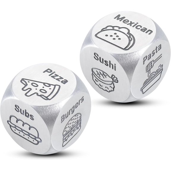 Santa Swap Gift Exchange Dice, Food Dices Bachelor Party Favors Anniversary Date Night Dice for Men, Steel Gifts for 11th Anniversary, Date Night Gifts for Boyfriend Christmas Stocking Stuffers