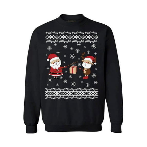 Santa Sweater for Men Christmas Sweatshirt for Women Merry Christmas Sweater Funny Santa's Reindeer Sweater Santa's Gifts Deer Top Xmas Gifts Happy Holidays Unisex Sweater Xmas 2020 Outfit