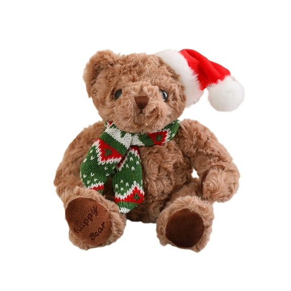 Santa Teddy Bear, Adorable Soft and Hairy Stuffed Animal Holiday Toys Christmas Accessories – A Perfect Toy Gift for Kids (C)
