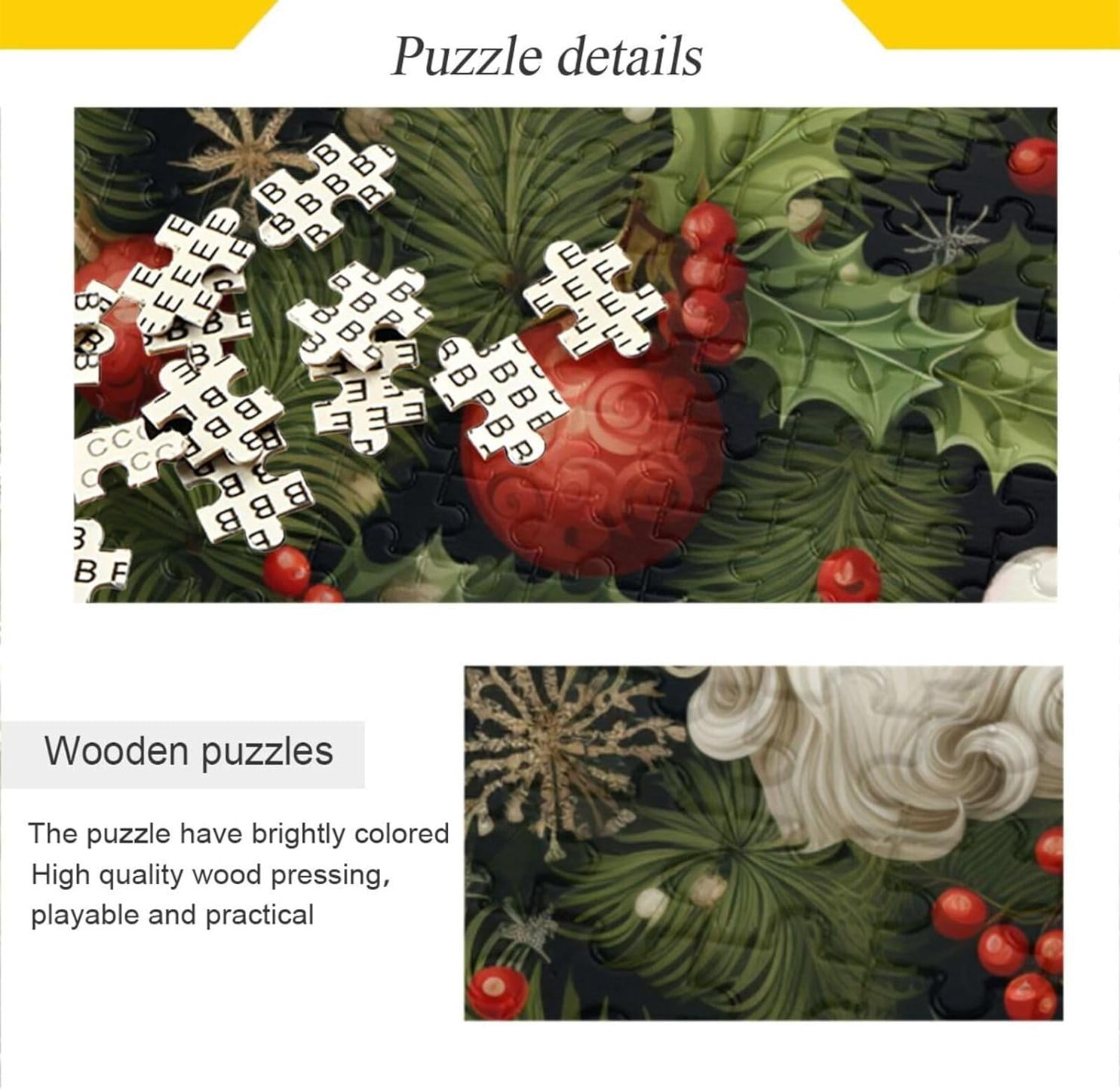 Santa and Trees Jigsaw Puzzle 1000 Pieces, Zigsaw with Storage Bag and ...