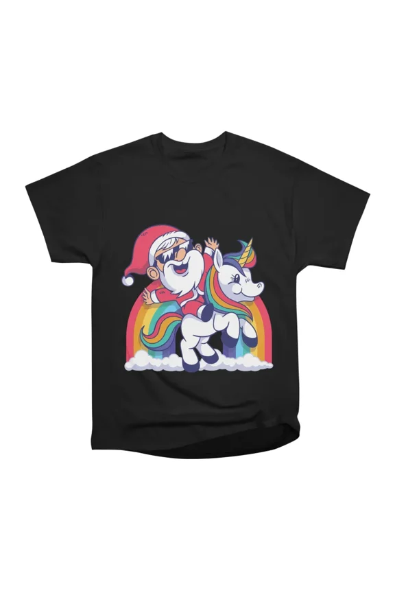 Santa Unicorn T-Shirt Tee Gift For Him Merch For Her Apparel For Friend