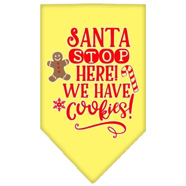 Christmas Pet and Dog Bandana Screen Printed, "Santa, Stop Here! We Have Cookies!"